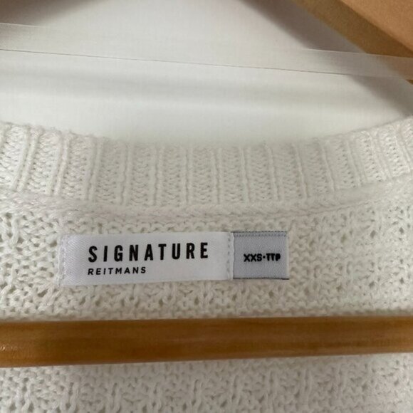 Signature Reitman Soft Knit Button Front V-Neck Cardigan XXS Ivory Boho Chic - Picture 8 of 11